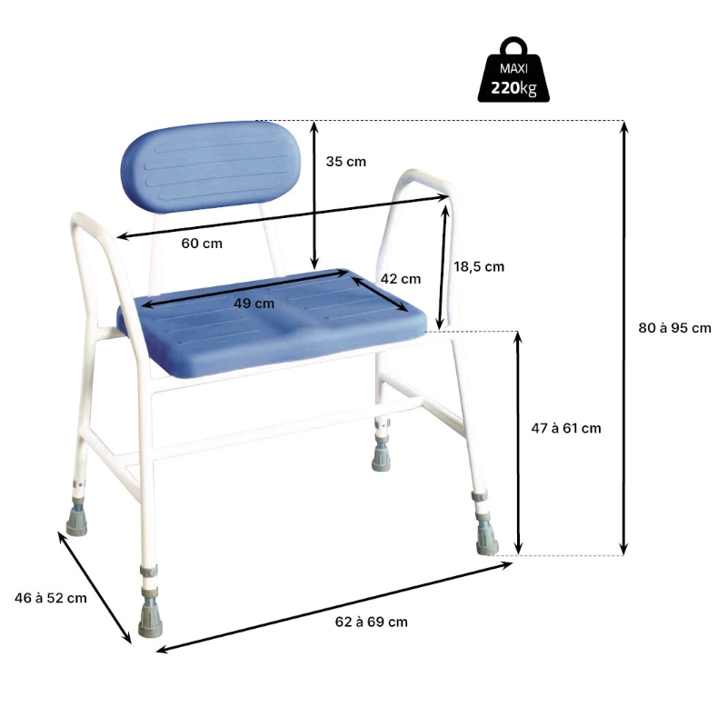 Chaise de douche Confort XXL – Image 2