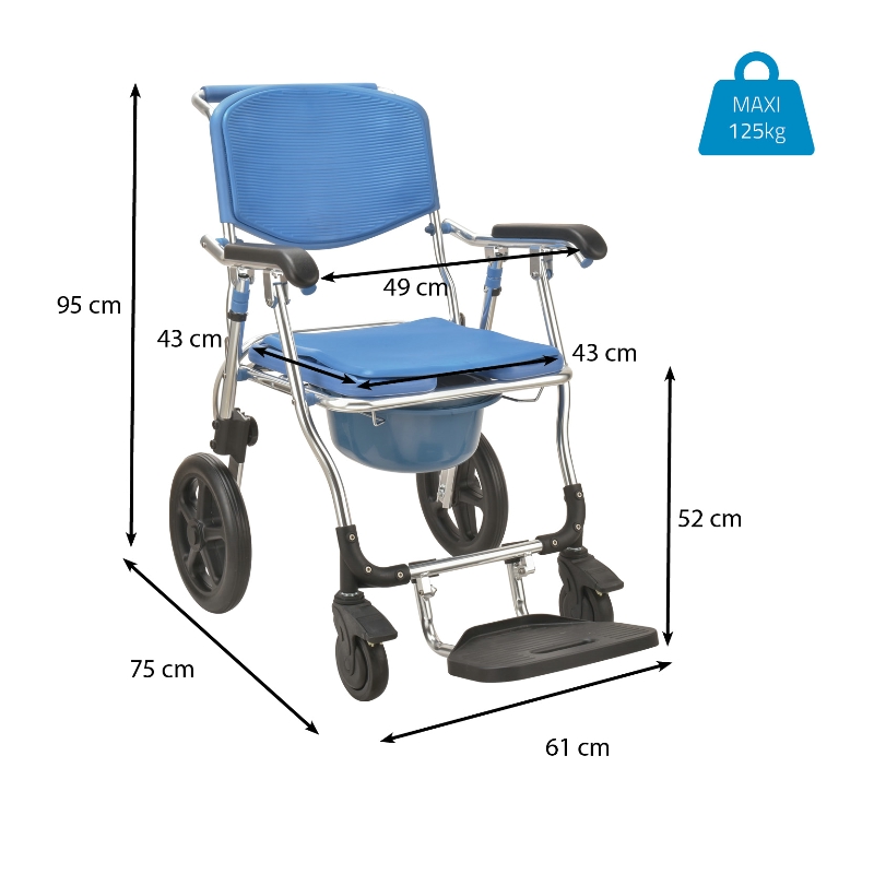 Chaise douche mobile pliante Minorque – Image 6