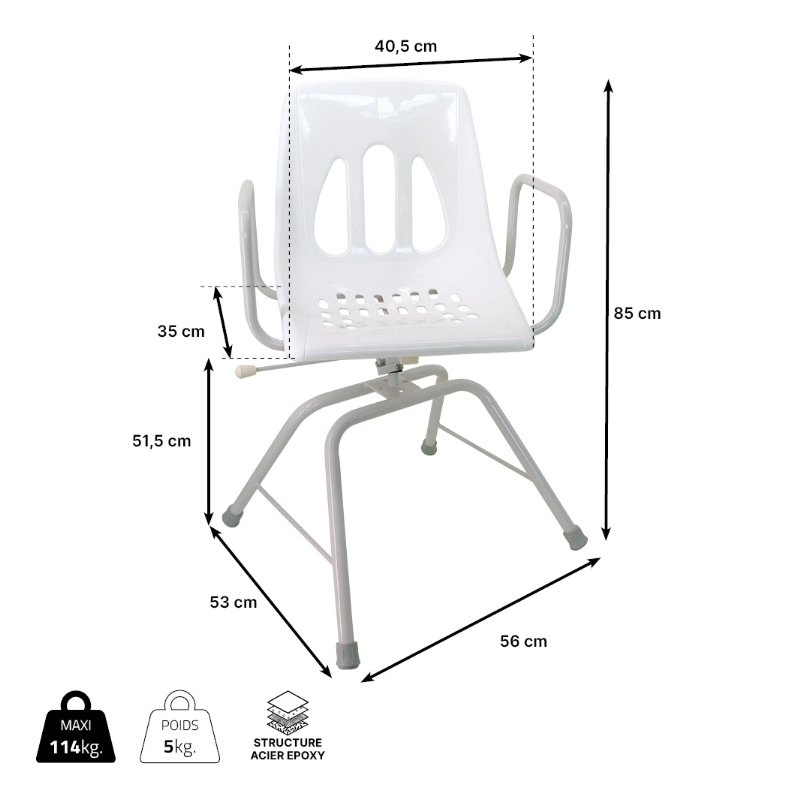 Chaise de douche pivotante – Image 2