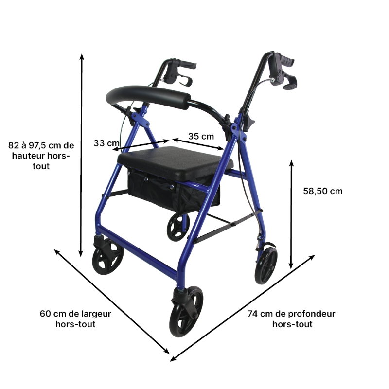 Rollator 4 roues aluminium – Image 5